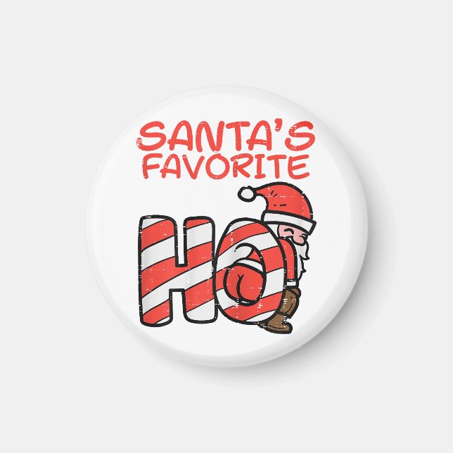 Santas Favorite Funny Naughty Vuxen jul Julafton Magnet (Framsidan)
