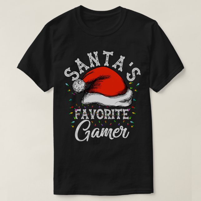 Santa's Favorite Gamer Funny Christmas Gift For Ga T Shirt (Design framsida)