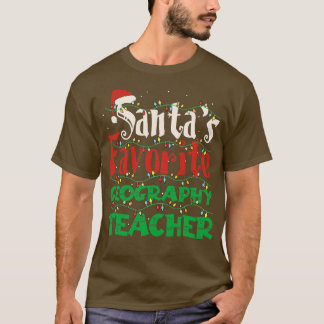 Santas Favorite Geography Teacher Funny Geography T Shirt