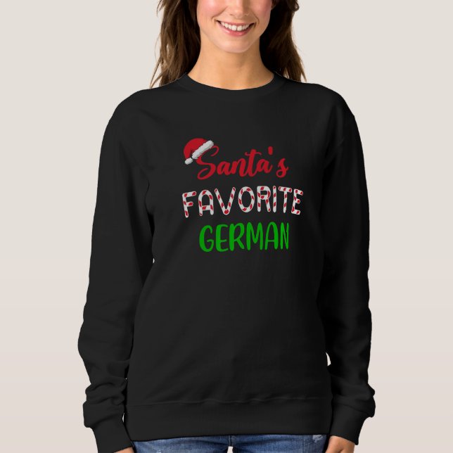 Santas Favorite German   Chritsmas Xmas pajama T Shirt (Framsida)