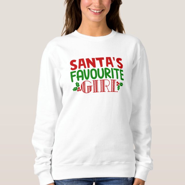 Santa's Favorite Girl T Shirt (Framsida)