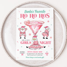 Santas Favorite Girls Nattjul Party Inbjudningar
