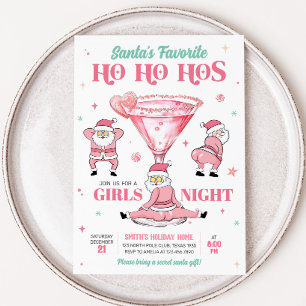 Santas Favorite Girls Nattjul Party Inbjudningar