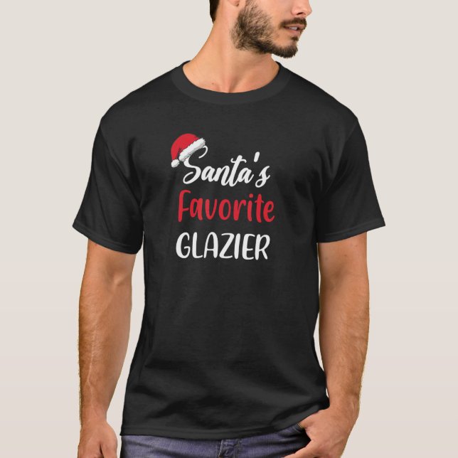 Santas Favorite Glazier   Christmas   Pajama Xmas T Shirt (Framsida)