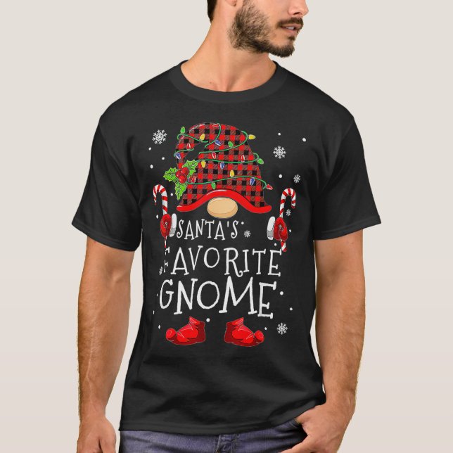 Santa's Favorite Gnome Buffalo Play Matching Chri T Shirt (Framsida)