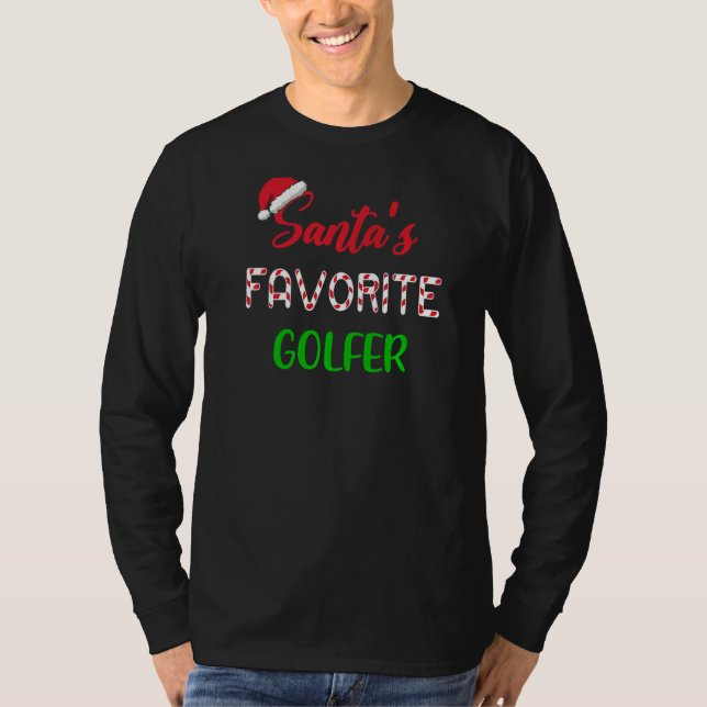 Santas Favorite Golfer  Funny Golf Christmas T Shirt (Framsida)