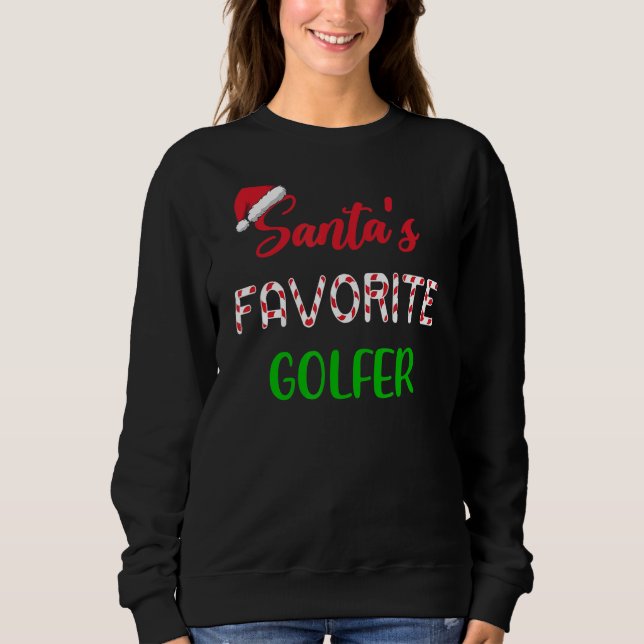 Santas Favorite Golfer   Funny Golf Christmas T Shirt (Framsida)
