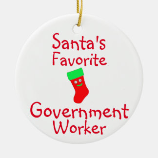 Santa's Favorite Government Worker Julgransprydnad Keramik