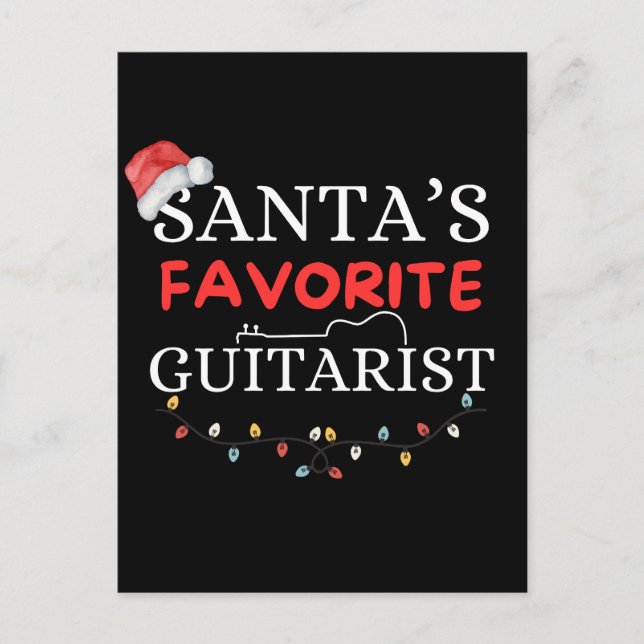 Santa's Favorite Guitarist Cute Vykort (Framsida)