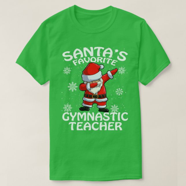 Santas Favorite Gymnastic Teacher jul T Shirt (Design framsida)