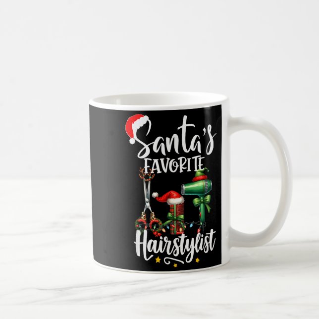 Santa's Favorite Hair Stylist Christmas Hairdresse Kaffemugg (Höger)