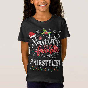 Santa's Favorite Hairstylist Santa Hat jul L T Shirt