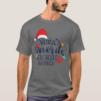 Santa's Favorite Healthcare Worker Julfonen T Shirt