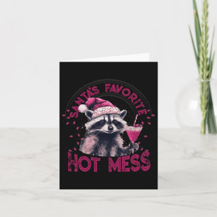 Santa's Favorite Hett jul-nuny Raccoon Kort