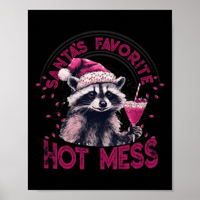 Santa's Favorite Hett  jul-nuny Raccoon Poster (Framsidan)