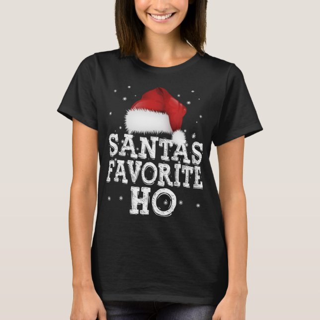 Santa's Favorite Ho Cute Juli Helgdagarna Pajama T Shirt (Framsida)