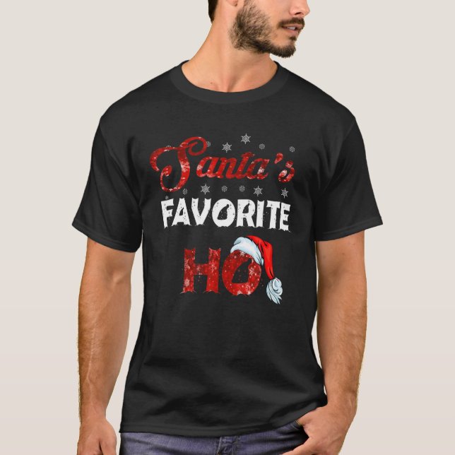 Santa's Favorite Ho Funny Christmas T Shirt (Framsida)