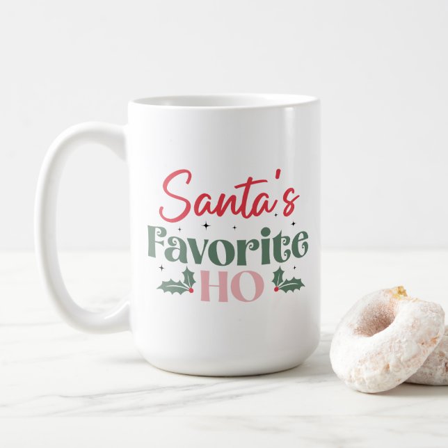 Santa's Favorite Ho Funny Festive-jul Kaffemugg (Med munk)