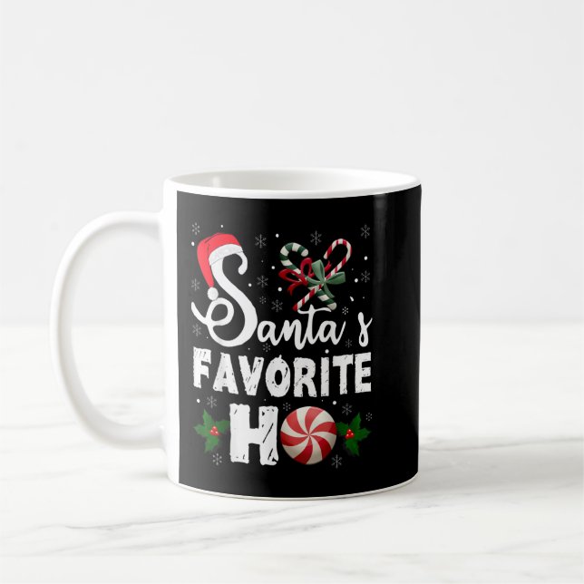 Santa's Favorite Ho Funny jul Manar Women Holi Kaffemugg (Vänster)
