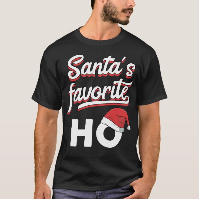 Santa's Favorite Ho Funny jul Pajama T Shirt (Framsida)