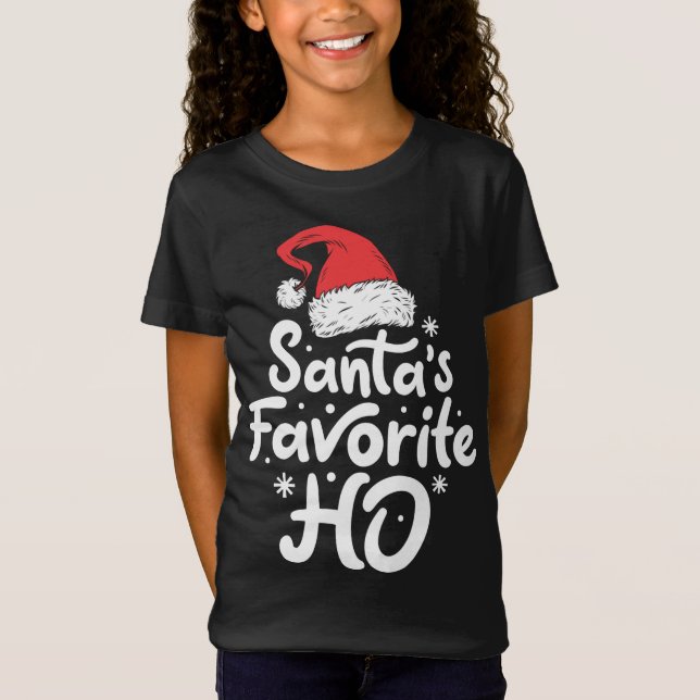 Santa's Favorite Ho Funny jul Women Julafton San T Shirt (Framsida)