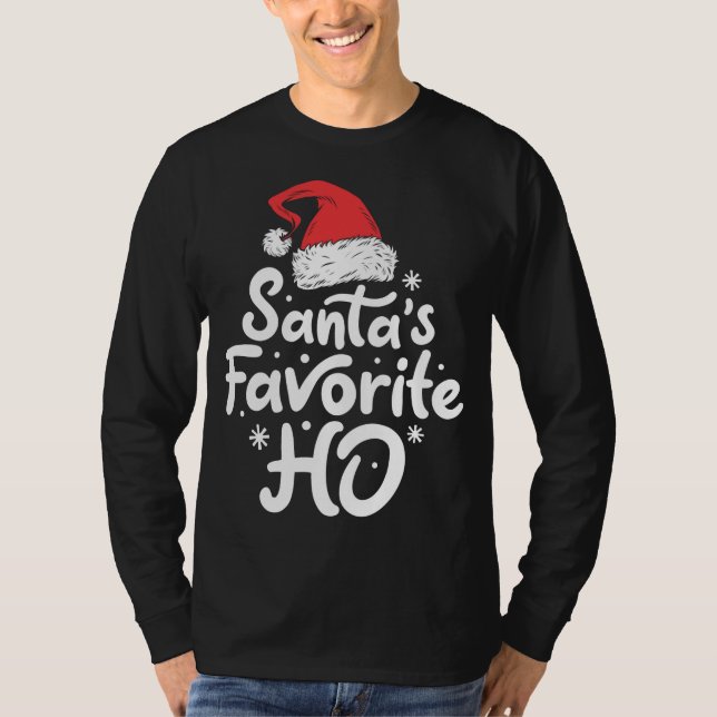 Santa's Favorite Ho Funny jul Women Julafton San T Shirt (Framsida)