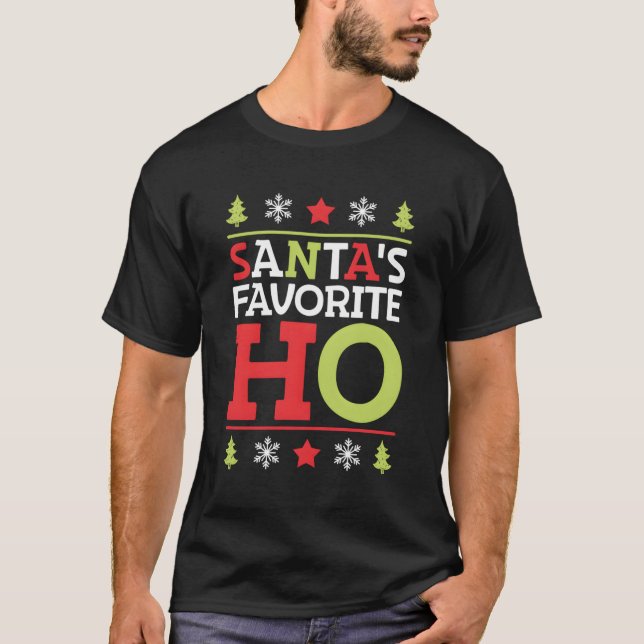 Santa's Favorite Ho Funny jul Women Julafton San T Shirt (Framsida)