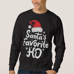 Santa's Favorite Ho Funny jultomten Hat Lång Ärmad Tröja