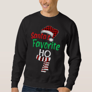 Santa's Favorite Ho Funny jultomten Red Plai Lång Ärmad Tröja
