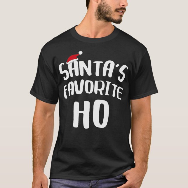 Santa's Favorite Ho-julskjortan T Shirt (Framsida)