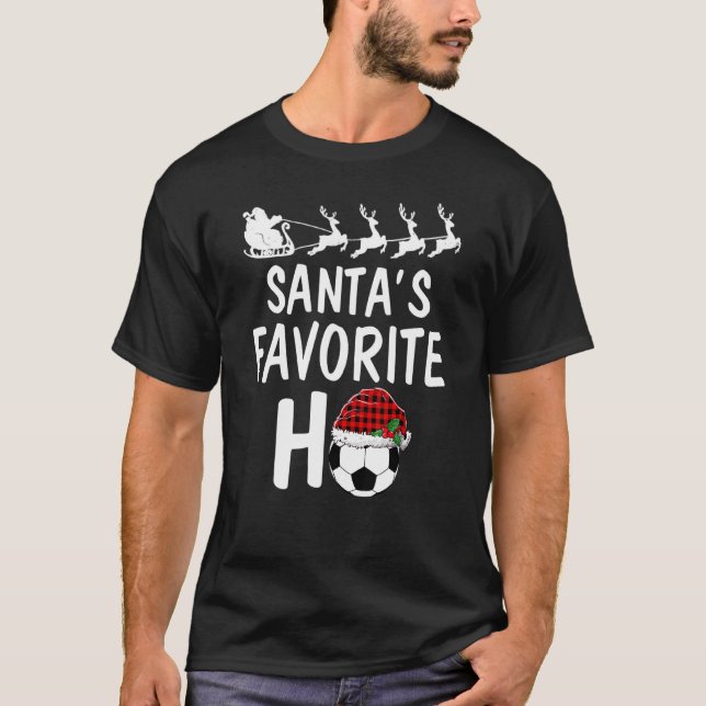 Santa's Favorite Ho jultomten Red Play Soc T Shirt (Framsida)