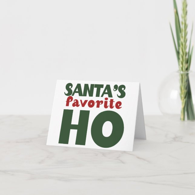 Santas Favorite HO lustig julklamdesign Helgkort (Framsida)