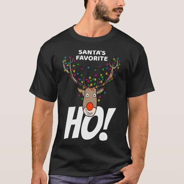 Santa's Favorite Ho - Lustigt julpryder Gif T Shirt (Framsida)