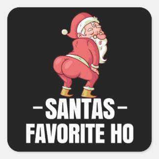 Santa's Favorite Ho Rude jul Julafton Fyrkantigt Klistermärke