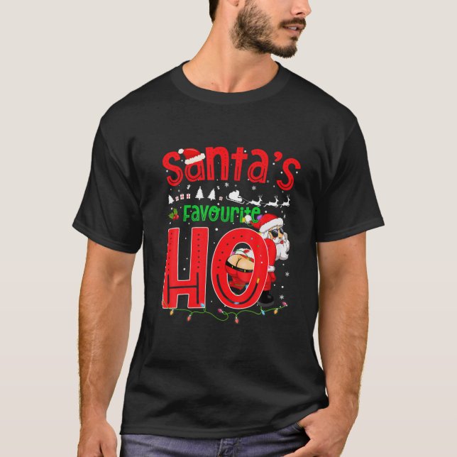 Santas Favorite Ho Santa Favorite Ho Funny Girls T Shirt (Framsida)