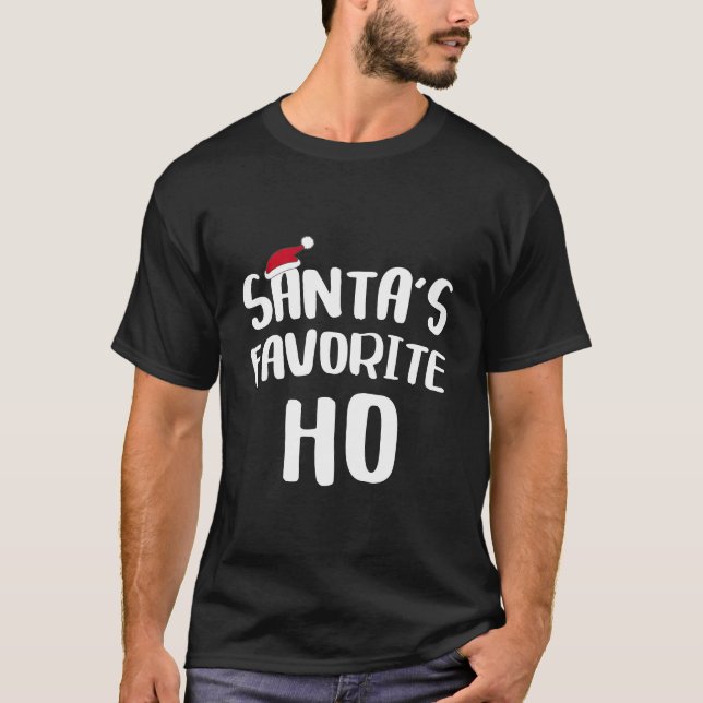 Santa's Favorite Ho Shirt Funny julgåva T Shirt (Framsida)