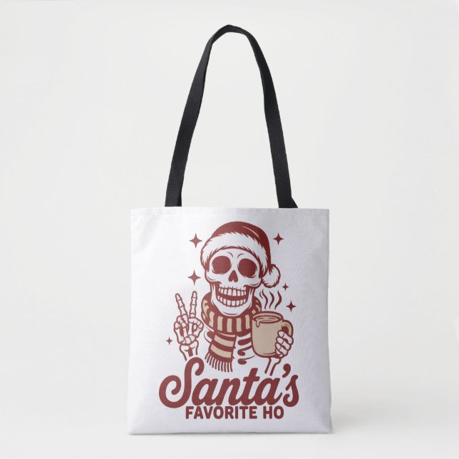 Santa's Favorite Ho Skeleton Snarky Christmas  Tygkasse (Framsida)