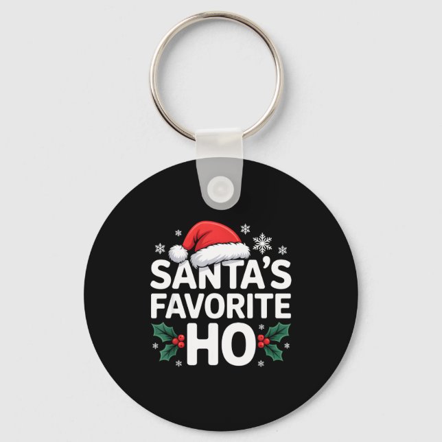 Santa's Favorite Ho Tee Funny Christmas Graphic  Nyckelring (Framsida)