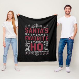 Santa's Favorite Ho Ugly jul Sweater Fleecefilt