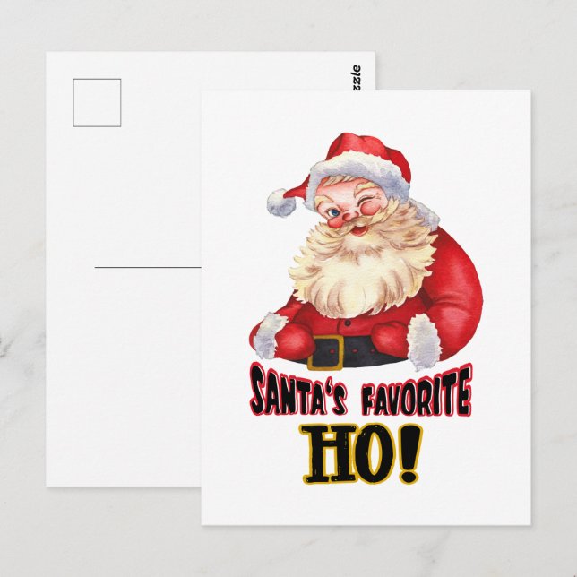 Santa's Favorite Ho Vykort (Fram/baksida)