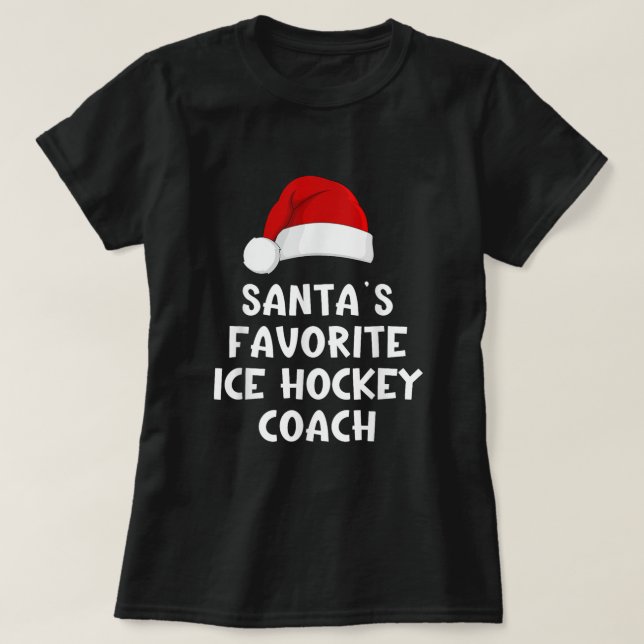 Santa's Favorite Hockey Coach Funny jul T Shirt (Design framsida)