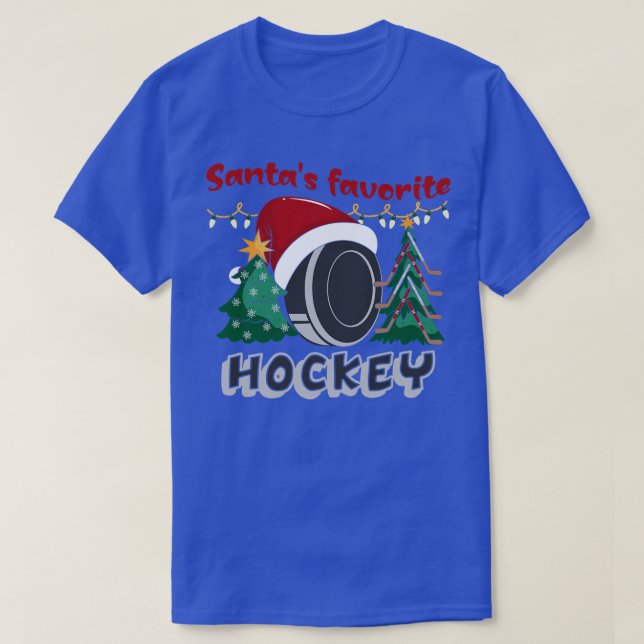 Santas Favorite Hockey Player jul Hockey Tre T Shirt (Design framsida)
