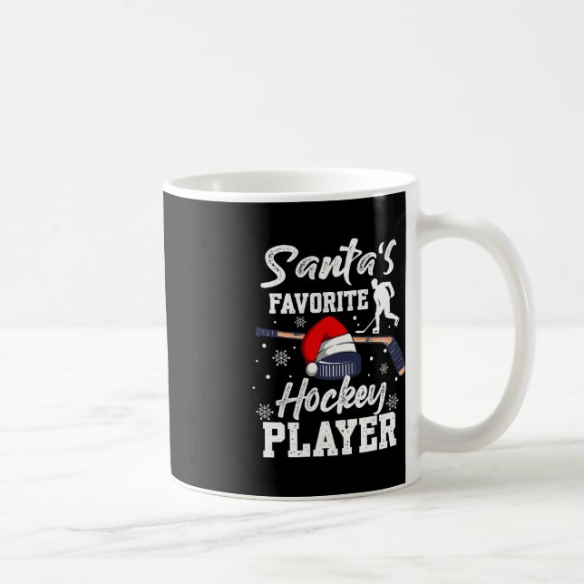 Santa's Favorite Hockey Player jul Pajama Ho Kaffemugg (Höger)