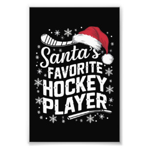 Santa's Favorite Hockey Player Pajama-jul Fototryck