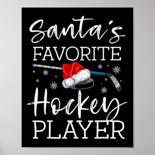 Santa's Favorite Hockey Player Roligt Pajama Chris Poster