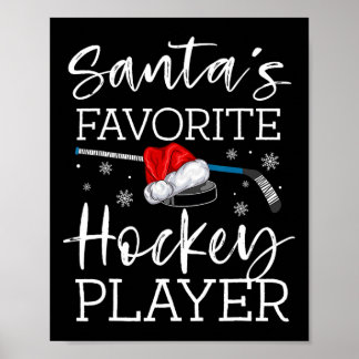 Santa's Favorite Hockey Player Roligt Pajama Chris Poster