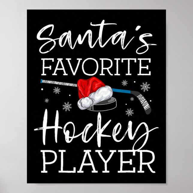 Santa's Favorite Hockey Player Roligt Pajama Chris Poster (Framsidan)