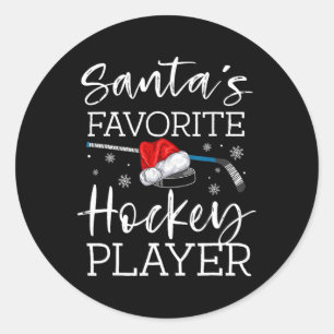 Santa's Favorite Hockey Player Roligt Pajama Chris Runt Klistermärke
