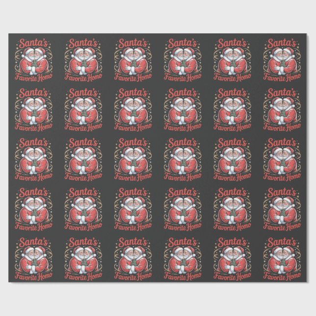 Santa's Favorite Homo LGBT Pride God jul Presentpapper (Platt)