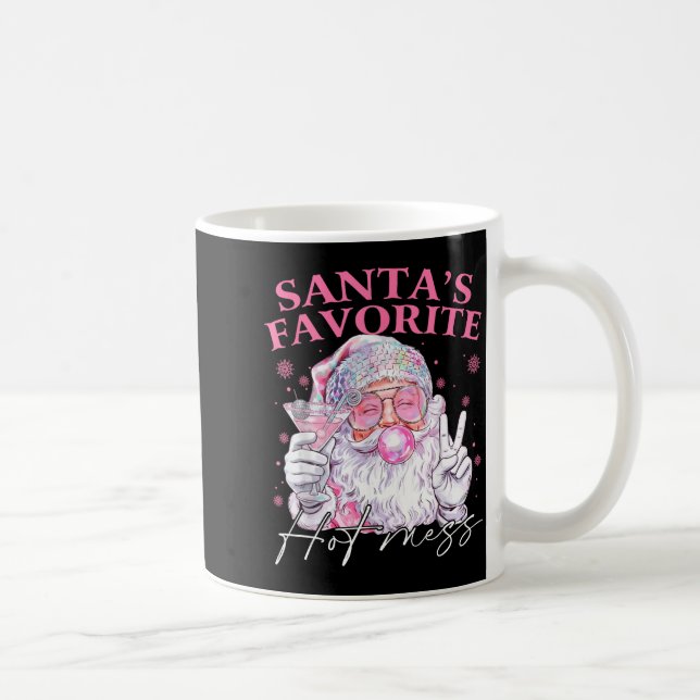 Santa's Favorite Hot Mess Funny Christmas  Kaffemugg (Höger)
